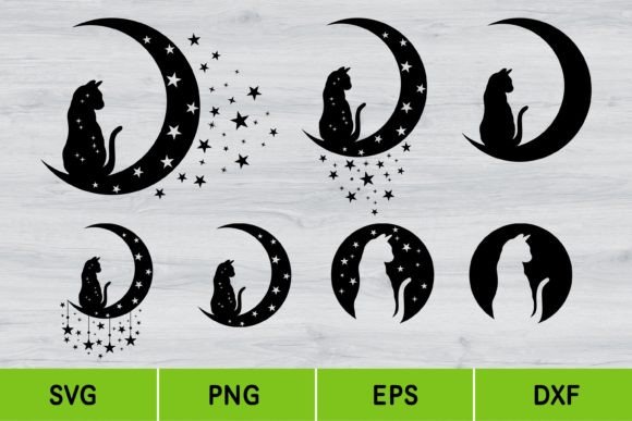 Download Moon Cat, Magical Cat Clipart, Svg - Moon cat Collection