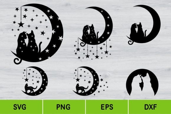 Download Cat with Star, Moon Cat, Svg - Moon cat Collection