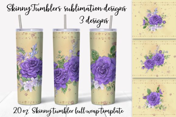 Download Roses Sublimation Design. Skinny Tumbler - Premium Bundle