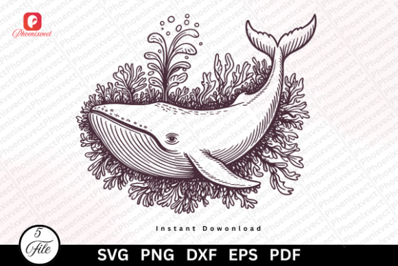 Download Hand Drawn Coastal Vintage Whale SVG PNG - Whale svg Collection